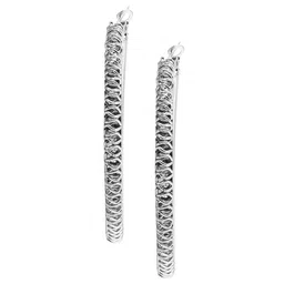 Shining Jewel - By Shivansh Silver-Plated Circular Hoop Earrings-picture-31