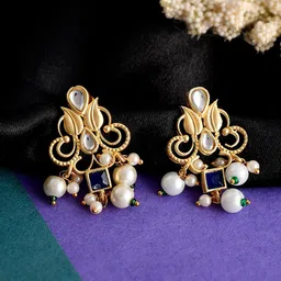 Silvermerc Designs Women Gold-Toned Contemporary Drop Earrings-picture-24