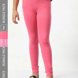 BAESD Girls Pack Of 2 Churidar-Length Leggings-picture-31