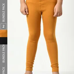 BAESD Girls Pack of 2 Churidar-Length Super Soft Cotton Lycra Leggings-picture-34