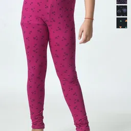 BAESD Girls Pack Of 4 Printed Pure Cotton Ankle-Length Leggings-picture-30