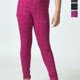 BAESD Girls Pack Of 4 Printed Pure Cotton Ankle-Length Leggings-picture-16