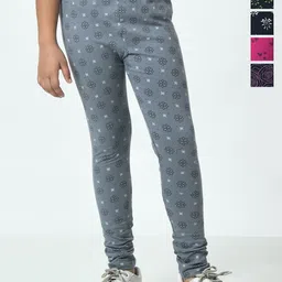 BAESD Girls Pack Of 5 Printed Pure Cotton Ankle-Length Leggings-image-91