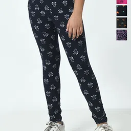 BAESD Girls Pack Of 5 Printed Pure Cotton Ankle-Length Leggings-image-58