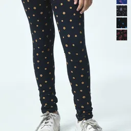 BAESD Girls Pack Of 5 Printed Pure Cotton Ankle-Length Leggings-picture-29