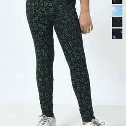 BAESD Girls Pack Of 5 Printed Pure Cotton Ankle-Length Leggings-image-88