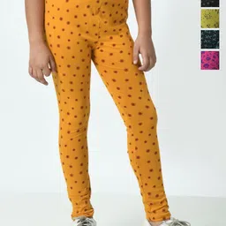 BAESD Girls Pack Of 5 Printed Pure Cotton Ankle-Length Leggings-image-93