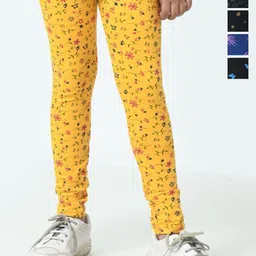 BAESD Girls Pack Of 5 Printed Pure Cotton Ankle-Length Leggings-image-90