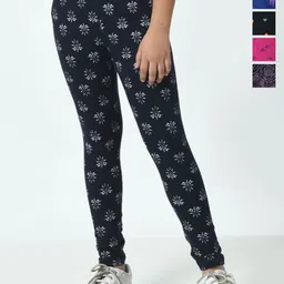 BAESD Girls Pack Of 5 Printed Pure Cotton Ankle-Length Leggings-picture-26