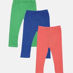 Kryptic Girls Pack of 3 Solid Pure Cotton Ankle-Length Leggings-picture-19