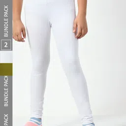 BAESD Girls Pack of 2 Churidar-Length Super Soft Cotton Lycra Leggings-picture-55