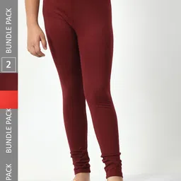 BAESD Girls Pack Of 2 Cotton Ankle-Length Leggings-picture-12