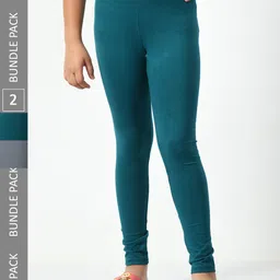 BAESD Girls Pack Of 2 Super Soft Churidar-Length Leggings-picture-29