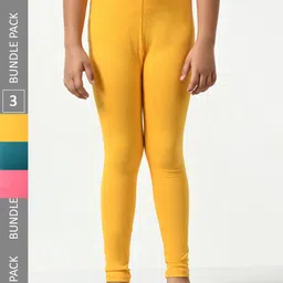 BAESD Girls Pack Of 3 Churidar Length Leggings-picture-46