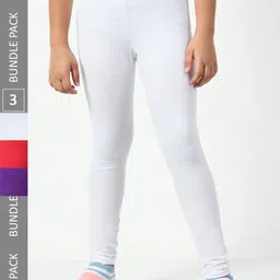 BAESD Girls Pack of 3 Churidar-Length Leggings-picture-51