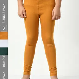 BAESD Girls Pack Of 3 Super Soft Churidar-Length Leggings-picture-24