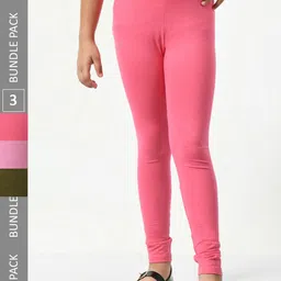 BAESD Girls Pack Of 3 Churidar Length Leggings-picture-33