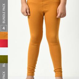 BAESD Girls Pack Of 4 Ankle-Length Cotton Lycra Leggings-picture-14