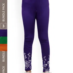 IndiWeaves Girls Pack Of 3 Printed Wool Ankle Length Leggings-picture-34