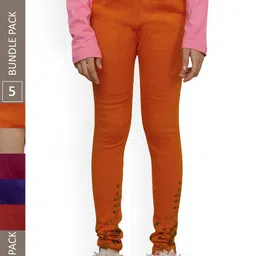 IndiWeaves Girls Pack Of 5 Printed Woolen Ankle Length Leggings-picture-20