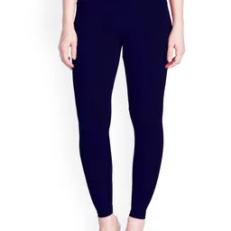 LYRA Women Blue Solid Ankle Length Leggings-picture-42