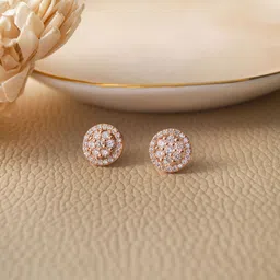 MANNASH Rose Gold-Plated Circular Sterling Silver Studs Earrings-picture-18