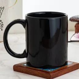 CLAY CRAFT Set of 4 Black Solid Ceramic Glossy Mugs-picture-34