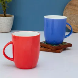 CLAY CRAFT Red & Blue Solid Ceramic Glossy Mugs Set of Cups and Mugs-image-94