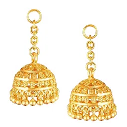 Vighnaharta Set Of 2 Gold Plated Contemporary Jhumkas image 2