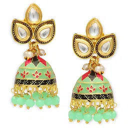 OOMPH Kundan-Studded Dome-Shaped Jhumkas image 4