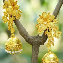 MANSIYAORANGE Floral Jhumkas Earrings image 2