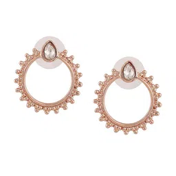 Estele Rose Gold Plated Circular Studs Earrings image 2