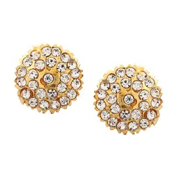 Vighnaharta Pack Of 4 Floral Gold-Plated Studs Earrings image 4