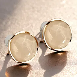 LUCKY JEWELLERY 18 KT Gold-Plated Contemporary Studs Earrings image 3