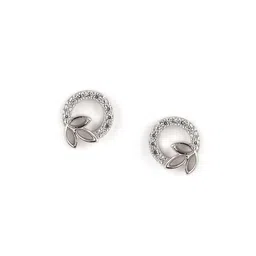 SHAYA 925 Silver CZ Leaf Shaped Studs Earrings image 2