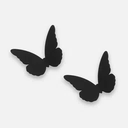 SOHI Black & Gold Plated Contemporary Studs Earrings image 2