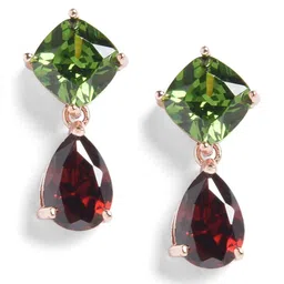 SOHI Gold Plated Contemporary Drop Earrings image 2