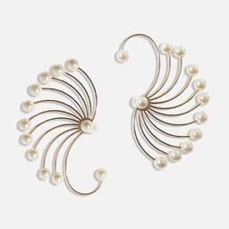 SOHI Gold-Plated Crescent Shaped Ear Cuff Earrings image 2