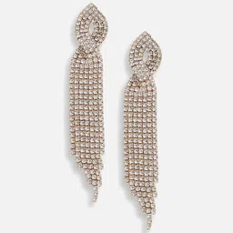 DressBerry Silver Plated Studded Drop Earrings image 2