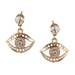 DressBerry Set Of 2 Gold-Plated Cubic Zirconia-Studded Drop Earrings image 2