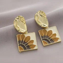 MYKI Gold-Plated Contemporary Drop Earrings image 2