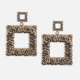 SOHI Gold-Plated Square Drop Earrings image 5
