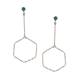 kashwini Silver-Toned Contemporary Drop Earrings image 2