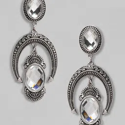 Rubans Silver-Plated Contemporary Drop Earrings image 2