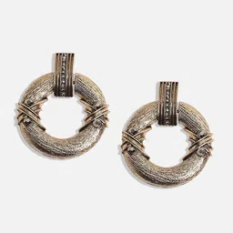SOHI Gold-Plated Contemporary Drop Earrings image 2