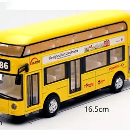 deuson ecom Double Decker London Bus with Metal Die-Cast Luxury with Light & Music Sound image 2