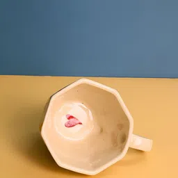 WEAVING HOMES Peach & Blue 2 Pieces Printed Ceramic Glossy Cups 200 ml Each image 2