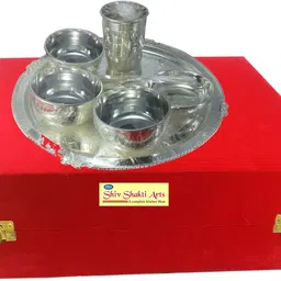 shivshakti arts Pack of 6 Brass Dinner Set image 2