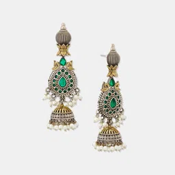 Fabindia Artificial Stones Studded Contemporary Jhumkas image 3