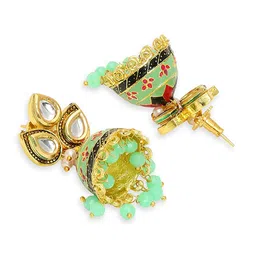 OOMPH Kundan-Studded Dome-Shaped Jhumkas image 5